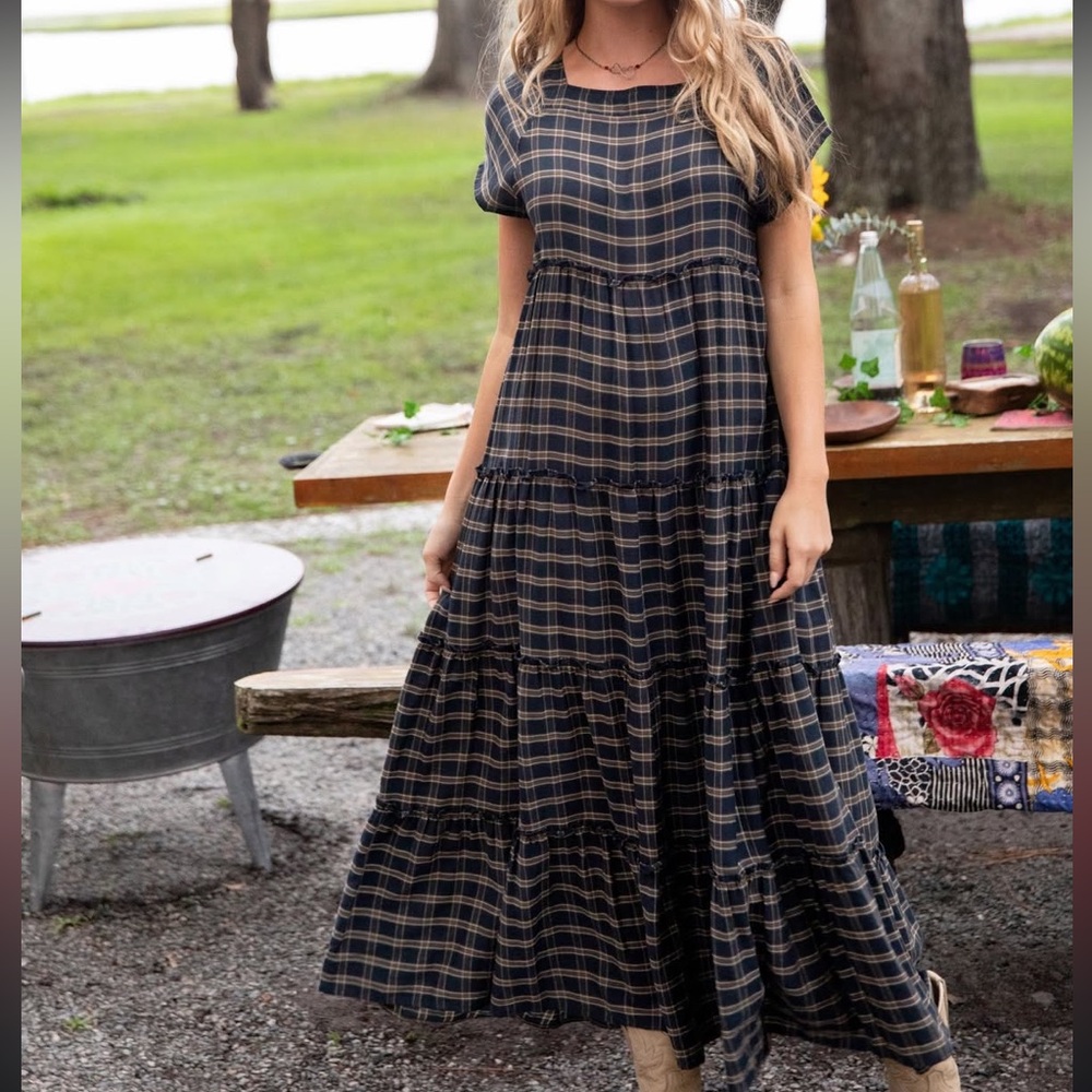 Natural Life Berkley Plaid Maxi Dress